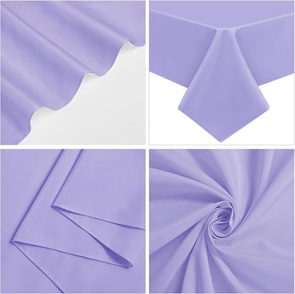 6 Pack Lavender Tablecloths for 8ft Rectangle Tables 60 x 126 Inch - Polyester Table Cover Stain and Wrinkle Resistant Washable Fabric Table Clothes for Wedding Party Banquet Reception Restaurant