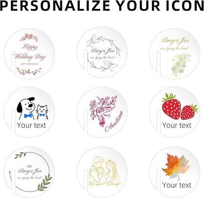 100 Pcs Wine Glass Name Tags, Personalized Wedding Drink Tags Reusable Circle Acrylic Labels Rim of Glass, Drink Markers to Write for Wedding Engagement Birthday Party Decorations