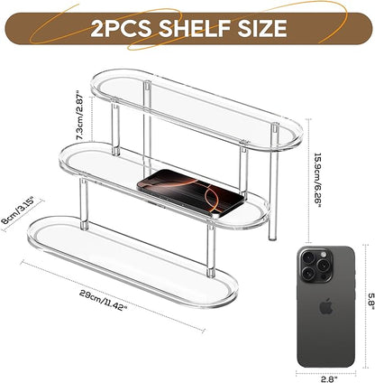 Acrylic Riser Display Shelf for 𝐚𝐦𝐢𝐢𝐛𝐨 Funko-POP Figures, Floating Shelves Display Ledge for Organizer and Decoration, Collectibles Display Stands Showcase, Glowing at night