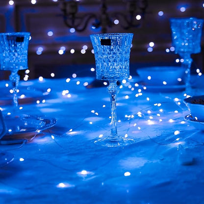 HXWEIYE 6 Pack Blue Fairy Lights Battery Operated, 7ft 20LED Mini Mason Jar Fairy String Lights, Waterproof Firefly Starry Light for DIY Wedding Party Bedroom Patio Christmas Décor