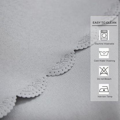 Small Round Grey Tablecloth 36 Inch Polyester Fabric Washable Table Cover Decorative Wrinkle Resistant Solid Color Table Cloth for Dining Party Wedding Camping