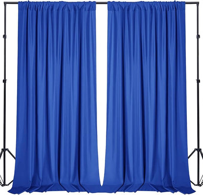 Sugargirl 10x10FT Royal Blue Backdrop Curtains Polyester Photo Backdrop Drapes Curtains 2 Panels with Rod Pockets for Party Birthday Wedding Photography Home Decoration