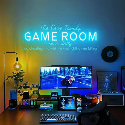 Custom Game Room Neon Sign for Wall Decor, Personalized LED Neon Name Signs, Dimmable Game Light Up Signs Customizable for Playroom Gaming Zone Man Cave Bedroom, Men Boys Gamer Birthday Gifts