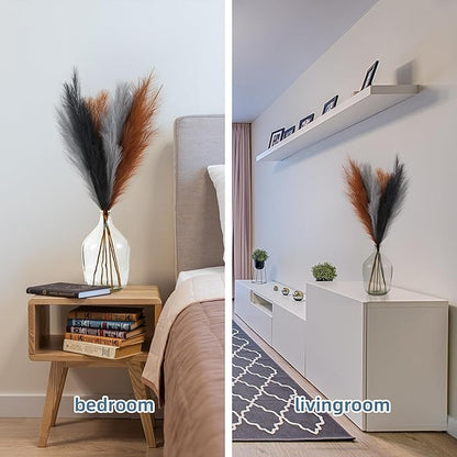 EVODIS Pampas Grass Decor Tall, 43"/110cm Faux Pampas Grass 6 Stems Large Pompass Grass Branches Tall Bulk Boho Flower Arrangement for Home Room Wedding Party Decor