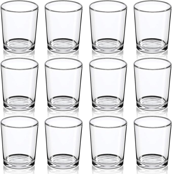 DARJEN Votive Candle Holders Set of 12 - Glass Votives Holder - Clear Floating Tealight Candle Holder Bulk for Table Centerpieces & Wedding Decor