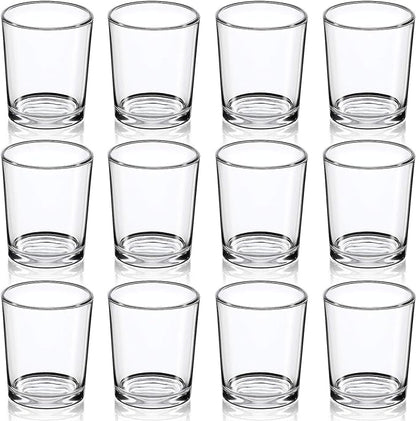 DARJEN Votive Candle Holders Set of 12 - Glass Votives Holder - Clear Floating Tealight Candle Holder Bulk for Table Centerpieces & Wedding Decor