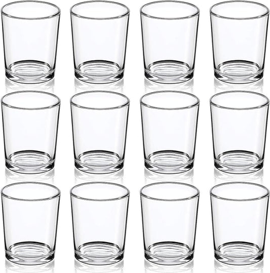 DARJEN Votive Candle Holders Set of 12 - Glass Votives Holder - Clear Floating Tealight Candle Holder Bulk for Table Centerpieces & Wedding Decor