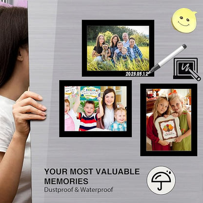 Magnetic Picture Frames with Black Border(3.5"X5",10 Pack),Magnet Photo Frame Pockets/Holder,Decorations for Home/Office/School/Classroom/Party