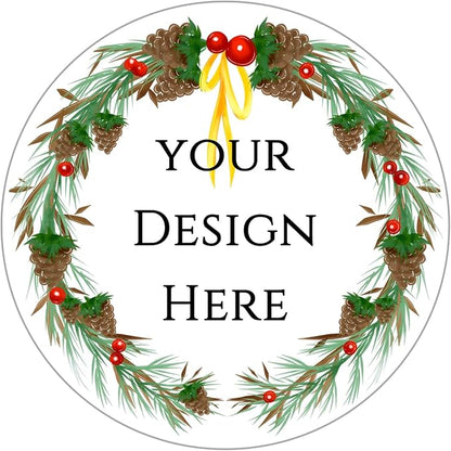 100-1000pcs Custom Stickers Merry Christmas Stickers Personalized Labels Adhesive Xmas Decorative Envelope Seals Stickers for Cards Gift Boxes(Round-5)