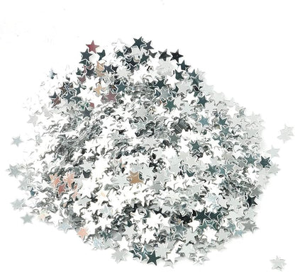 Tegg Star Confetti 30 Grams 6mm Gold and Silver Stars Sequin Metallic Foil Confettis Sprinkles for Wedding Anniversary Birthday Party Table Decoration