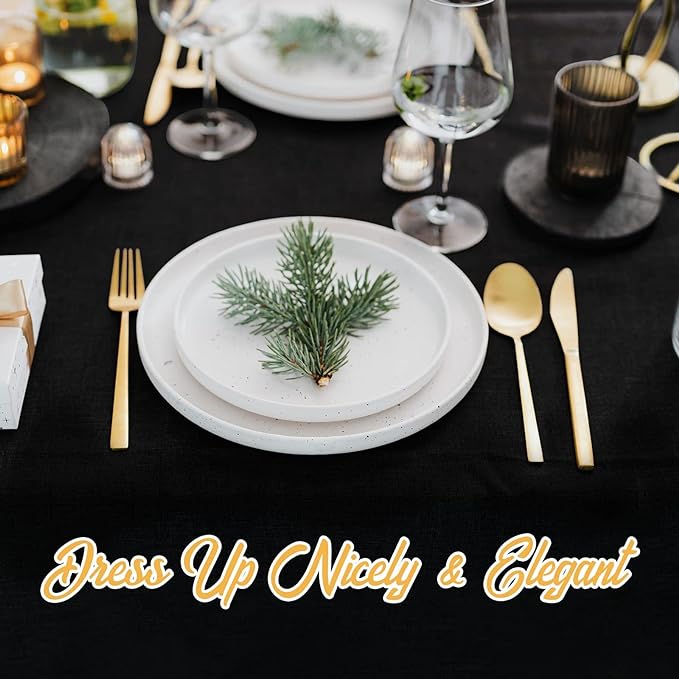 BRILLMAX 8 Pack Black Tablecloths for 8 Foot Rectangle Tables 60 x 126 Inch - 8ft Rectangular Bulk Linen Polyester Fabric Washable Cloth Cover for Wedding Reception Banquet Birthday Party