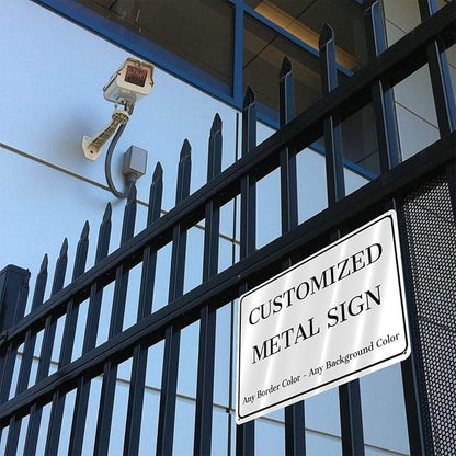 Custom Signs Outdoor Metal - 12 x 8 Personalized Aluminum Rust-Proof Entrance Garden Hazard Intersection Parking Signs, Decorative Sign（Style 02)