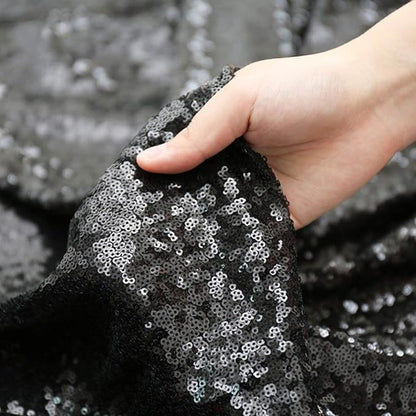 Poise3EHome Black Sequin Backdrop,8FT x 10FT Sequin Photography Backdrop Curtain for Party Decoration