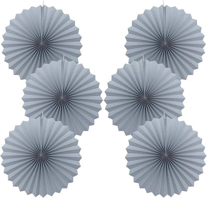 Gray Party Decorations,Wedding Decorations for Party Events Accessories,Anniversary Decorations,Birthday Decorations for Men,16in Hanging Paper Fans 30 Color DIY Set(Gray)
