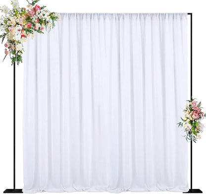 Wokceer 10 FT Backdrop Stand Heavy Duty Pipe and Drape Kit, Adjustable Black Backdrop Stands for Wedding Photo Booth Background Birthday Party Photography Exhibition Decoration