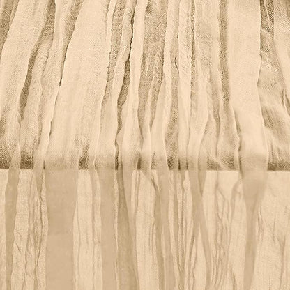 1 Pack Nude Cheesecloth Table Runner 35x120 Inch 10Ft Rustic Gauze Cheese Cloth Table Runner Sheer Cheesecloth Table Runners for Wedding Party Bridal Shower Decoration