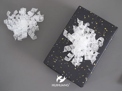 HUIHUANG White Bows for Gift Wrapping Christmas Curly Gift Bows 5 inch x 8 Counts Self-Adhesive Curly Ribbon Bow for Presents, Paper Bag, Party Favors, Wrapping Accessories, Holiday Decor