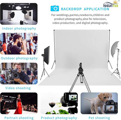 ISSUNTEX 10X10 ft/3X3 Meters Background Photo Backdrop, Photo Studio, Collapsible High Density Screen for Video Photography and Television-White