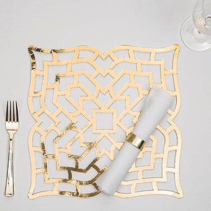 Gold FOIL CARDSTOCK PLACEMAT 24PC - Party Supplies - 24 Pieces