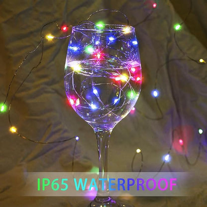 50 Pack Fairy Lights 7Ft 20 LED Twinkle String Lights 3 Modes Battery Operated Waterproof Firefly Starry for Mason Jar Party Wedding Christmas Valentines Day Table Centerpieces,Multicolor