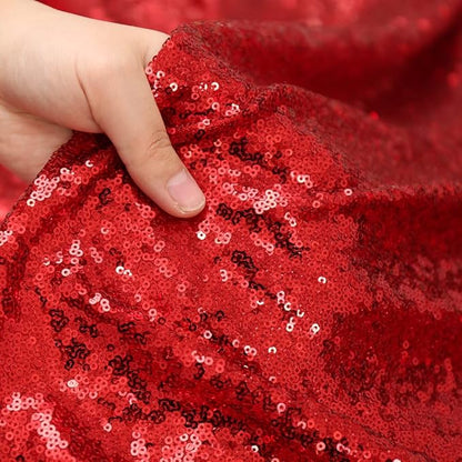 Poise3EHome 6FT x 8FT Sequin Photography Backdrop Curtain for Party Decoration, Red