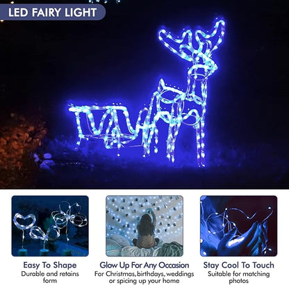 12 Pack Fairy Lights Battery Operated String Lights，7FT 20LED Waterproof Silver Wire Christmas Lights Outdoor,Firefly Mini Lights for Bedroom Party Birthday Wedding Home Decor