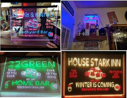 ADVPRO Personalized Your Name Custom Home Bar Beer Established Year Dual Color LED Neon Sign Green & Red 24 x 16 Inches st6s64-p1-tm-gr