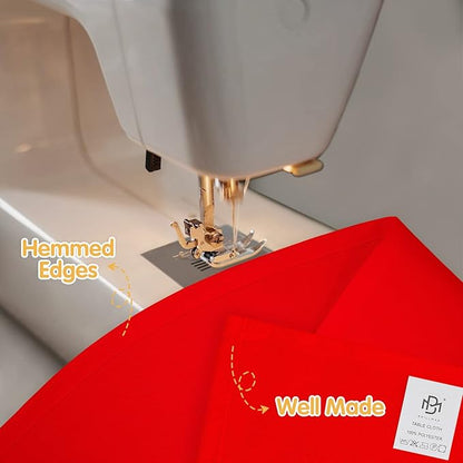 BRILLMAX 8 Pack Red Tablecloths for 8 Foot Rectangle Tables 60 x 126 Inch - 8ft Rectangular Bulk Linen Polyester Fabric Washable Cloth Cover for Wedding Reception Banquet Birthday Party