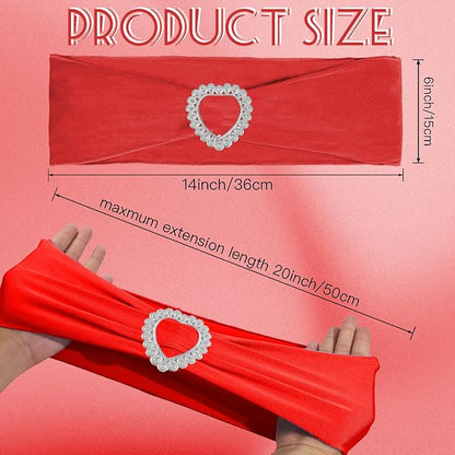 100PCS Spandex Chair Sashes Bows Stretch ChairCover Band,Elastic Chair Ties for Wedding Party Birthday Reception Banquet Decoration(Burgundy)