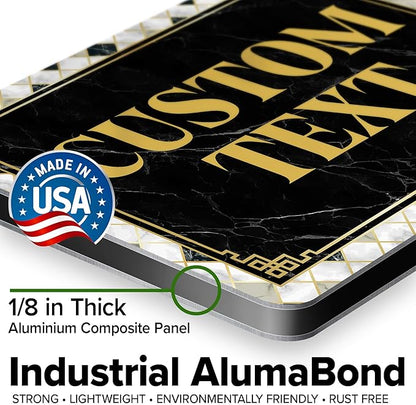 Custom Sign, Custom Street Sign, 11 Font Colors, 13 Font Styles, 4 Hole Options, 22 Sizes, 7x10 Inches, Rust Free DiBound, Fade Resistant, Made in USA by My Sign Center (Marble Tile)