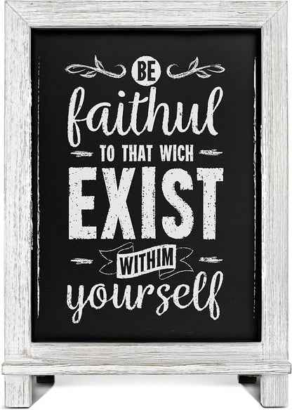 Rustic Whitewash Tabletop Chalkboard Sign/Hanging Magnetic Wall Chalkboard/Small Countertop Chalkboard Easel/Kitchen Countertop Memo Board / 12" x 17" in. Weddings, Birthdays, Baby Announcements