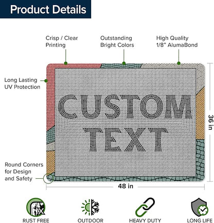 Custom Sign, Custom Street Sign, 11 Font Colors, 13 Font Styles, 4 Hole Options, 22 Sizes, 36x48 Inches, Rust Free DiBound, Fade Resistant, Made in USA by My Sign Center (Fauxsaic 2)