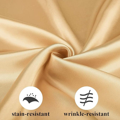 Aneco 24 Pieces Satin Napkin Square 20 x 20 Inches Dinner Napkins Weddings Party Napkin Soft Table Napkins for Romantic Weddings Party Dinner Decoration (Gold)
