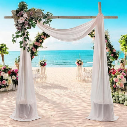 MDS Halloween Chiffon Draping Fabric - 1 Panel, 30" Wide x 20ft Long - Sheer Spooky Arbor & Canopy Drapery for Haunted House Backdrops, Party Ceilings, DIY Costumes & Themed Events - Nude