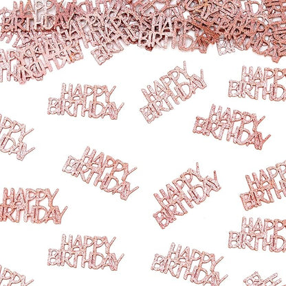 Rose Gold Happy Birthday Confetti for Tables Glitter Birthday Party Decorations Table Scatters for Girls/Adult Women Party Supplies 100PC