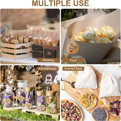PATIKIL Dried Flower Confetti Cones, 30Pcs Paper Tapers Cone Holder with Dried Rose Petals / Sticker for Wedding Party Engagement Birthday DIY Decoration, Red/Yellow
