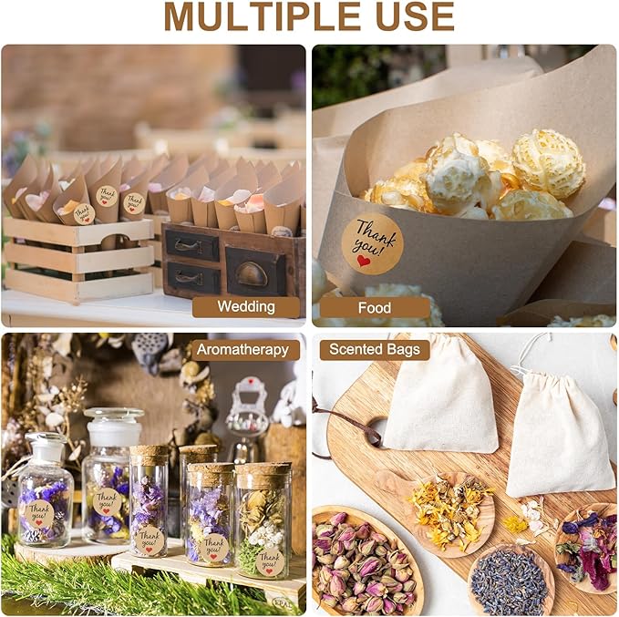 PATIKIL Dried Flower Confetti Cones, 30Pcs Paper Tapers Cone Holder with Dried Rose Petal / Sticker for Wedding Party Engagement Birthday DIY Decoration, Red