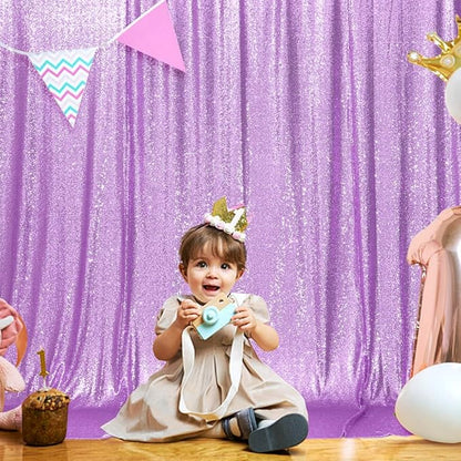 SquarePie Sequin Backdrop Curtain Not See Through Thick Glitter Background for Party 6FT x 6FT Lavender