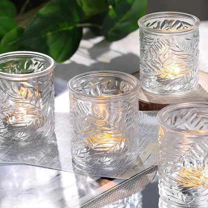 24 pcs Clear Votive Candle Holders, Glass Candle Holders for Home Decor, Tea Light Candle Holder for Wedding Table Centerpiece Decor
