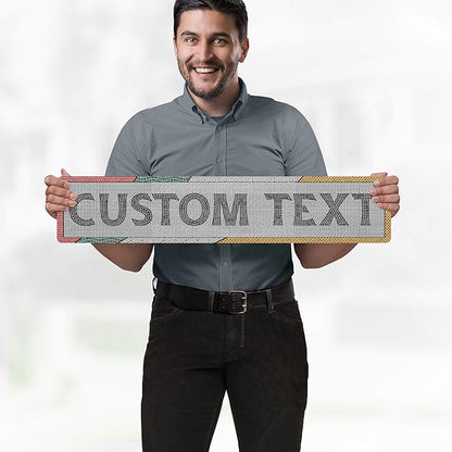 Custom Sign, Custom Street Sign, 11 Font Colors, 13 Font Styles, 4 Hole Options, 22 Sizes, 6x30 Inches, Rust Free DiBound, Fade Resistant, Made in USA by My Sign Center (Fauxsaic 2)