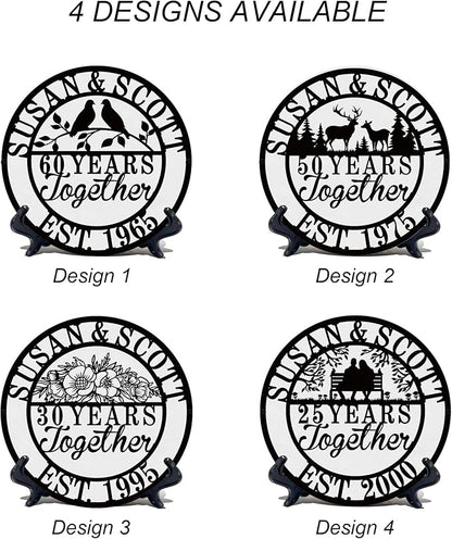 Personalized Christmas Gifts 2025 Best Housewarming Gifts Custom 50th or Any Year Wedding Anniversary Metal Sign Wedding Gifts Personalized Metal Name Signs Monogram Wall Decor