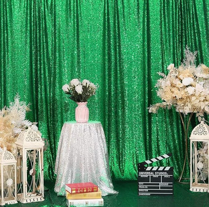 Eternal Beauty Green Sequin Backdrop, 10x10 Ft Glitter Background Curtains for Christmas Shimmer Photography Party Wedding Birthday Back Drop Decor