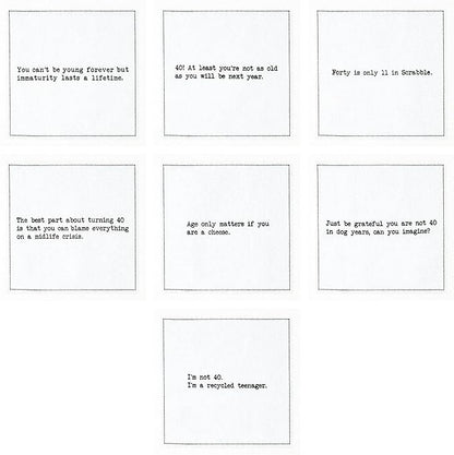 Five Star Napkins 40th Birthday Quotes White Cotton Cocktail Napkins, Beverage Napkins, Bar Napkins, Cloth Napkins, Party Napkins, Events, Holidays, Weddings, Birthdays, Disposable, 4.5" x 4.5"- (50x)