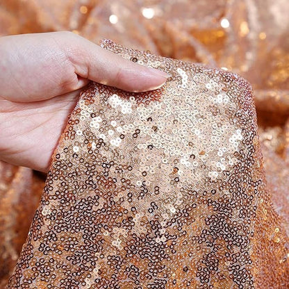2ft x 8ft Rose Gold Sequin Backdrop Curtains Photography 2 Panels for Party Decoration, Rose Gold