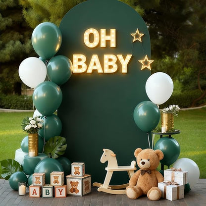 6FT Hunter Green Arch Cover - Polyester Fitted Wedding Arch Stand Covers Round Top Chiara Arch Backdrop Cover for Birthday Party Banquet Photo Background Decoration