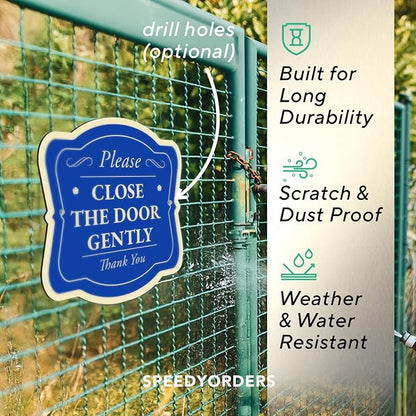 Custom Decorative Outdoor Metal Sign, Personalized Aluminum Driveway Sign - Waterproof, Made in USA - Design 3 Blue Steel 18x18 In