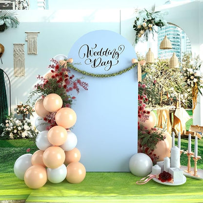 bricia Wedding Arch Backdrop Stand Cover, 5FT Double Sided Stretchy Arch Cover Fitted Wedding Birthday Party Banquet Decoration (Bluemist 60''Lx25.2''W)