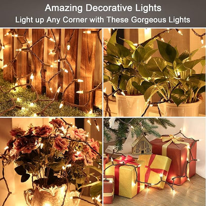 Clear Christmas Lights, 69.6ft 300ct Incandescent Christmas Lights, Connectable Outdoor Mini Tree Light Xmas Fairy Light, 120V UL Certified Indoor String for Xmas Party Birthday, Warm White