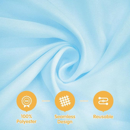 BRILLMAX 6 Pack Light Blue Tablecloths for 6 Foot Rectangle Tables 90 x 132 Inch - 6ft Rectangular Bulk Linen Polyester Fabric Washable Cloth Cover for Wedding Reception Banquet Birthday Party