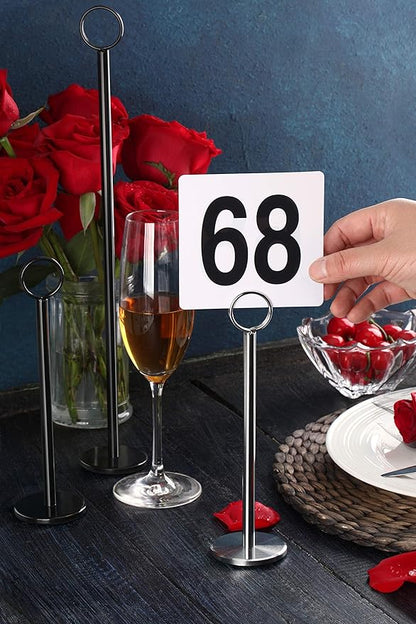 New Star Foodservice 23336 Ring-Clip Table Number Holder/Number Stand/Place Card Holder, 8-Inch, Set of 12